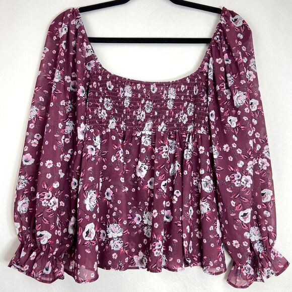 Dee Elly Top Medium Cottage Smock Ruffle Semi Sheer Coquette (BUNDLE PRICE $5) - Picture 3 of 9